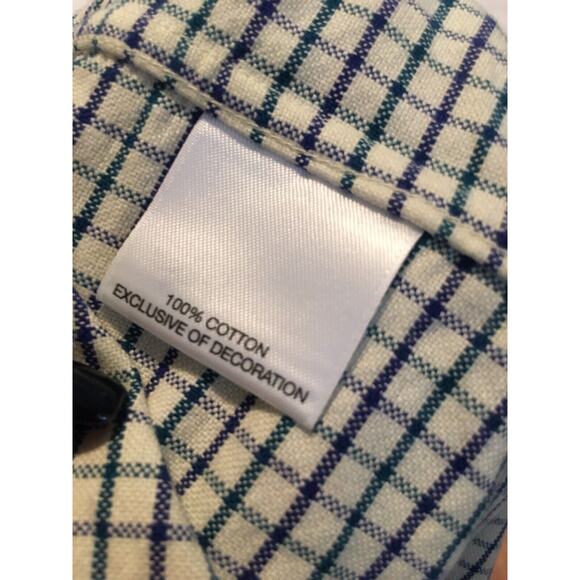 Daniel Cremieux Long Sleeve Shirt Check White Blue Green Men’s Sz LT Classiccore - Picture 4 of 5